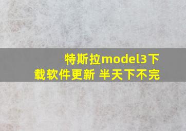 特斯拉model3下载软件更新 半天下不完